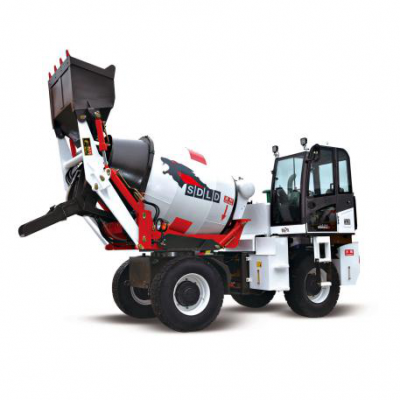 2CBM mobile concrete mixing truck with self loading